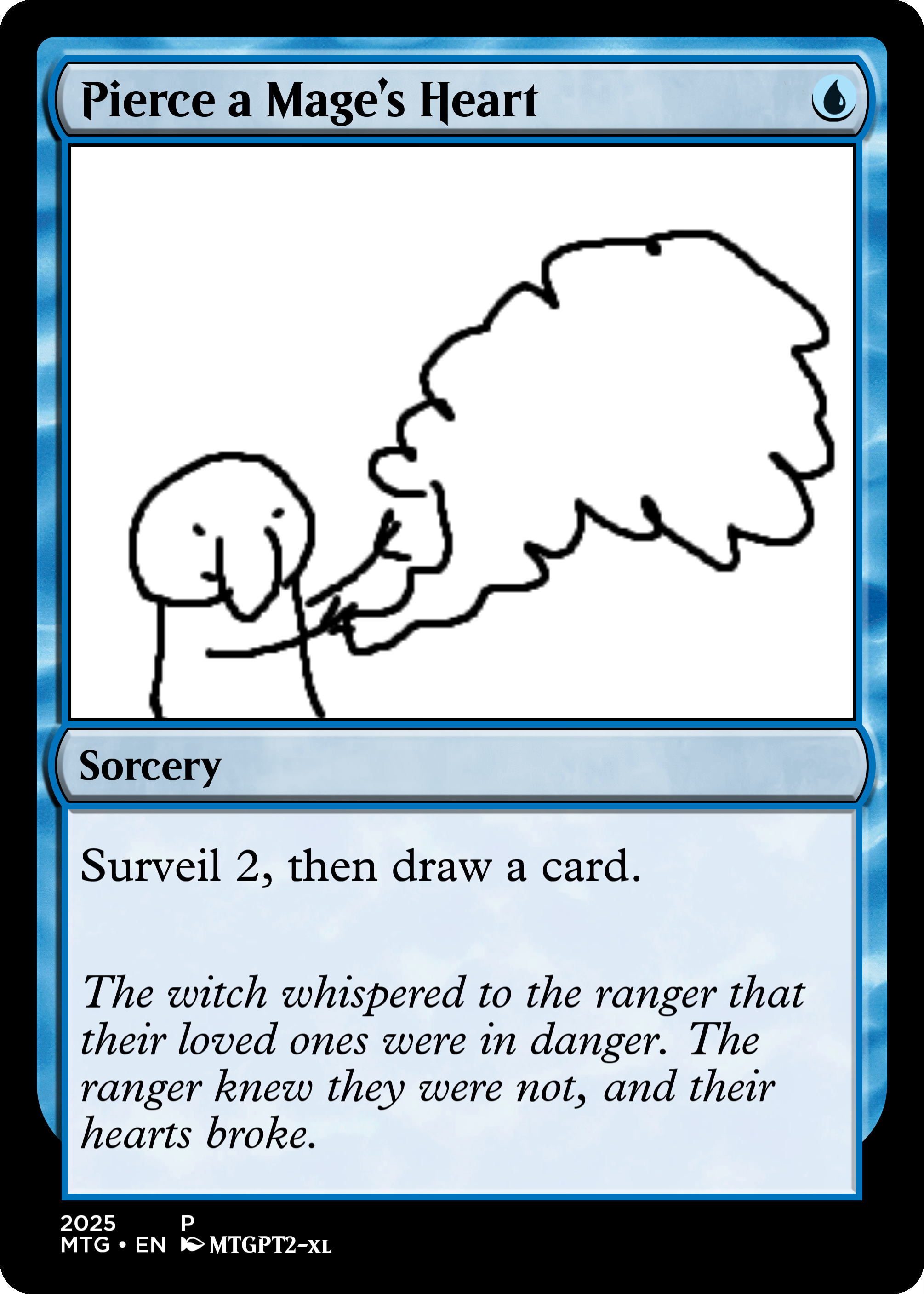 A custom MTG card, Pierce a Mage's Heart